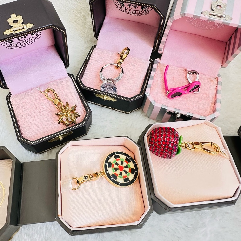 Juicy Couture Charm Set with Gold and Pink Accents